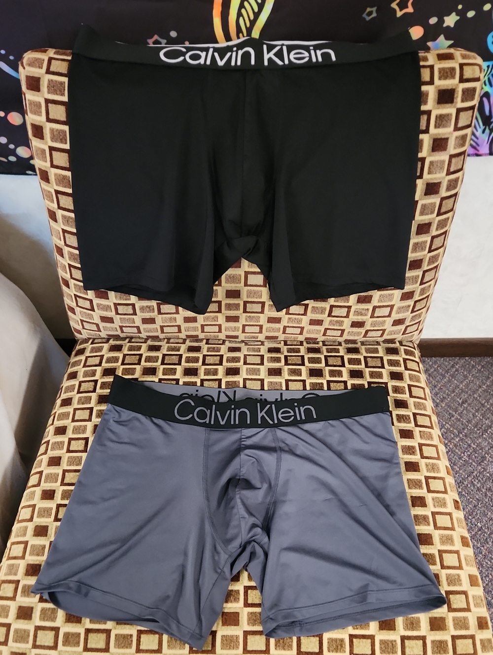 New Calvin Klein Microfiber Men's Boxer Briefs Two Pack - Black & Gray Sz L